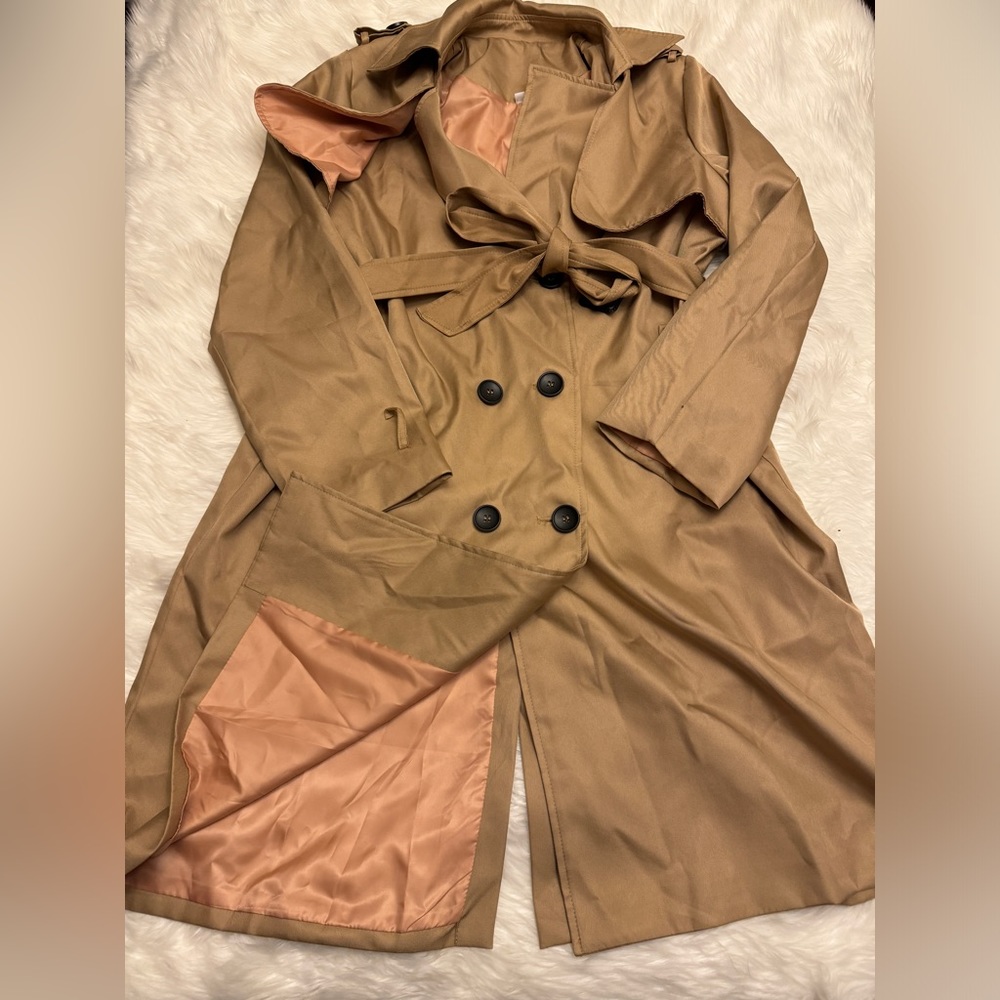 Tan trench coat